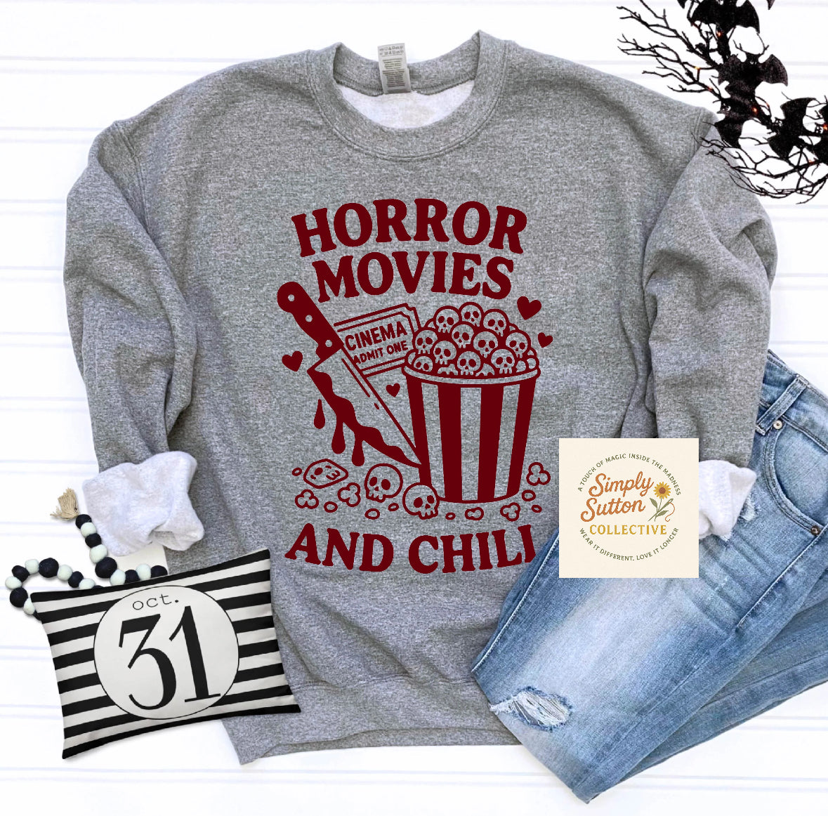 Horror Movies & Chill - Adult Unisex Crewneck Sweatshirt