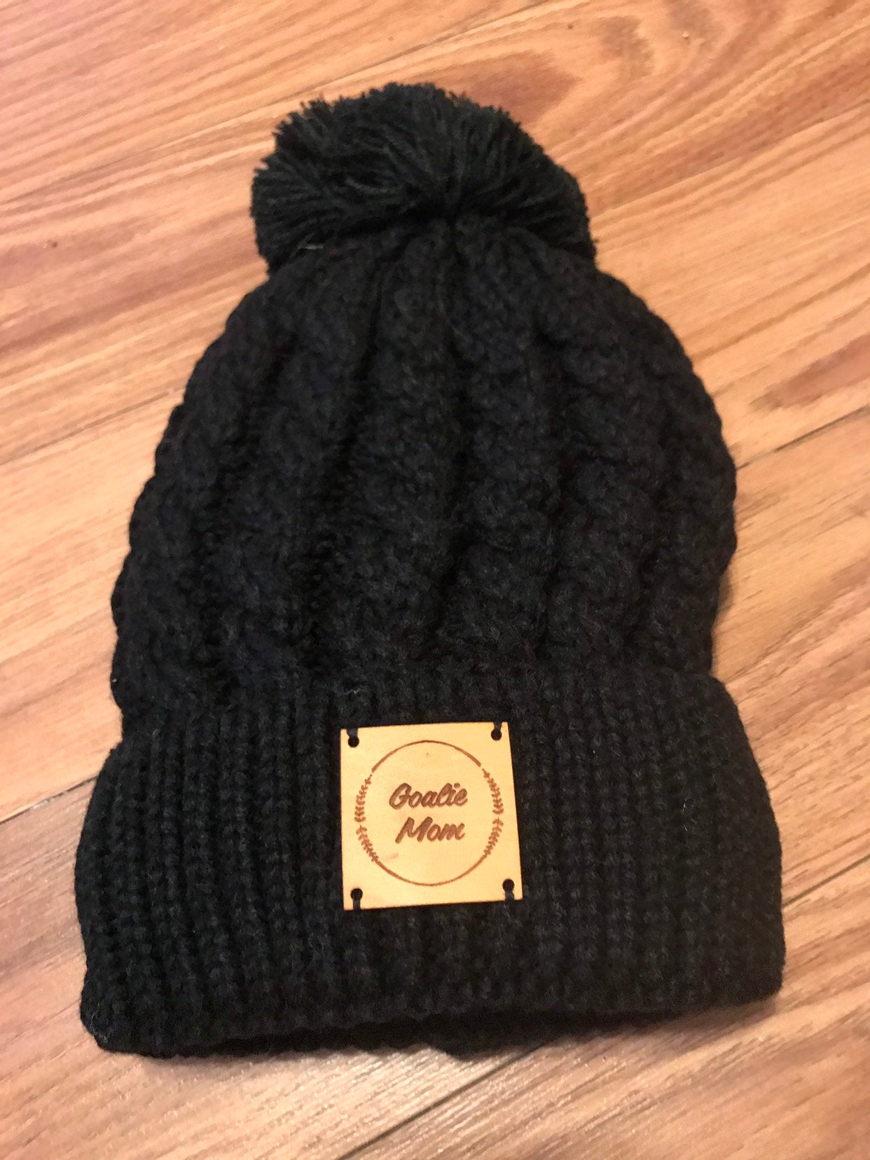 Hockey Mom Beanie with Pom | Goalie Mom beanie