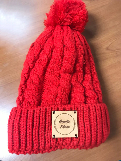 Hockey Mom Beanie with Pom | Goalie Mom beanie