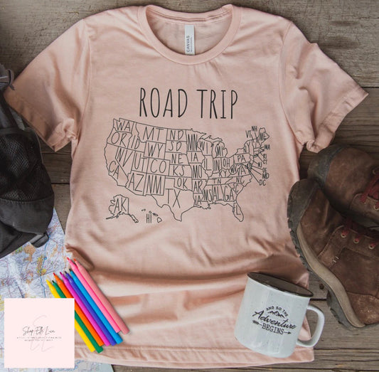 Road Trip - Youth Unisex Crewneck T-shirt (Markers Included)