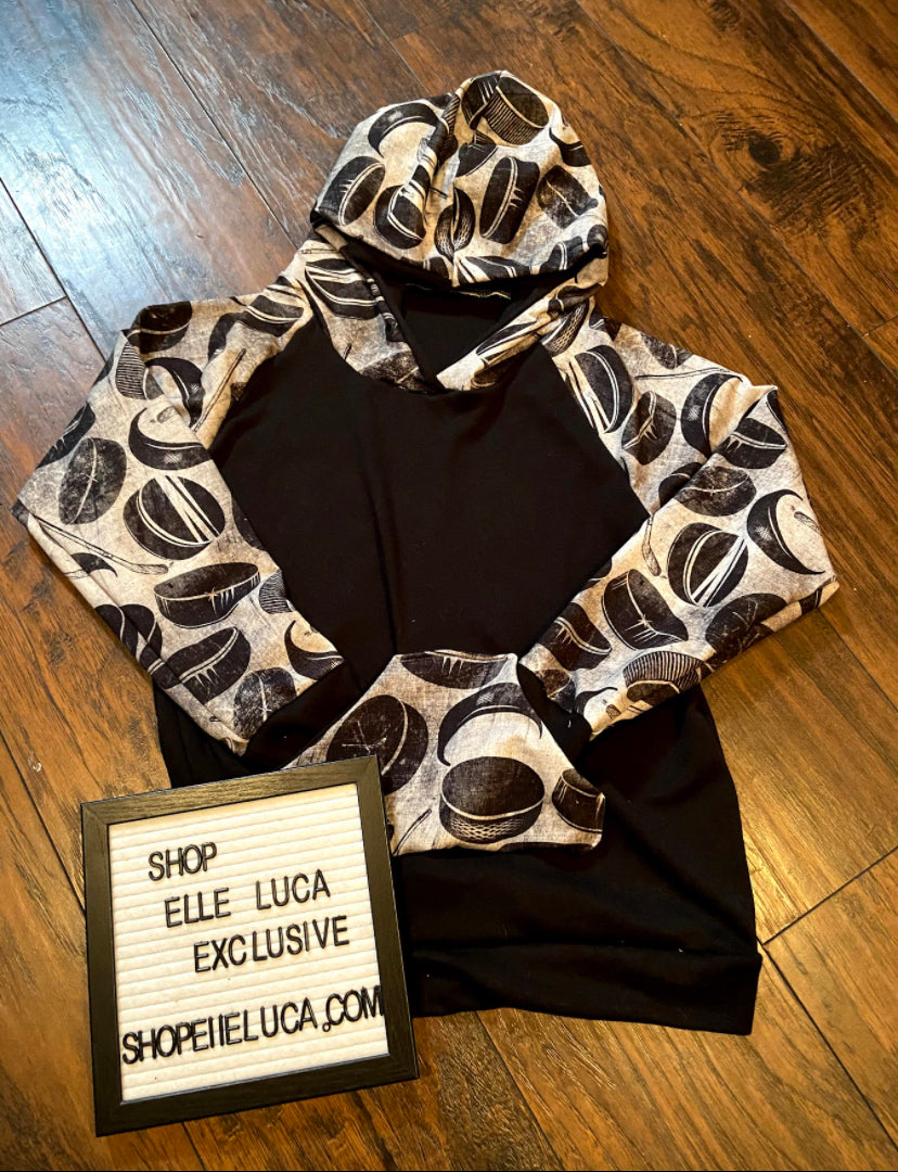 Raglan Style Hockey Puck Hoodie