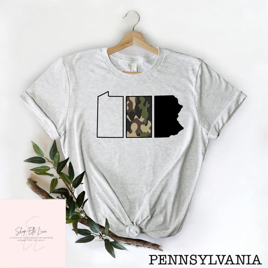 Pennsylvania Camo State - Unisex Adult Unisex Crewneck T-Shirt